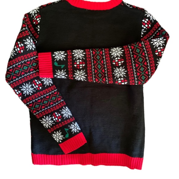 Holiday Time Disco Dinosaur Ski Ugly Christmas Sweater Kids XL 14-16 - Picture 4 of 4